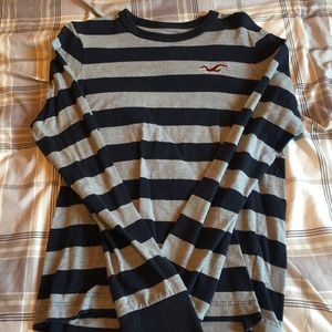 Hollister blue and grey long sleeve t shirt